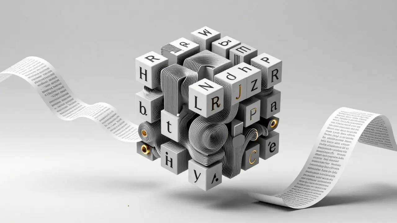 A rotating geometric cube with spiraling vectors, illustrating rotary positional embeddings extending beyond training limits.