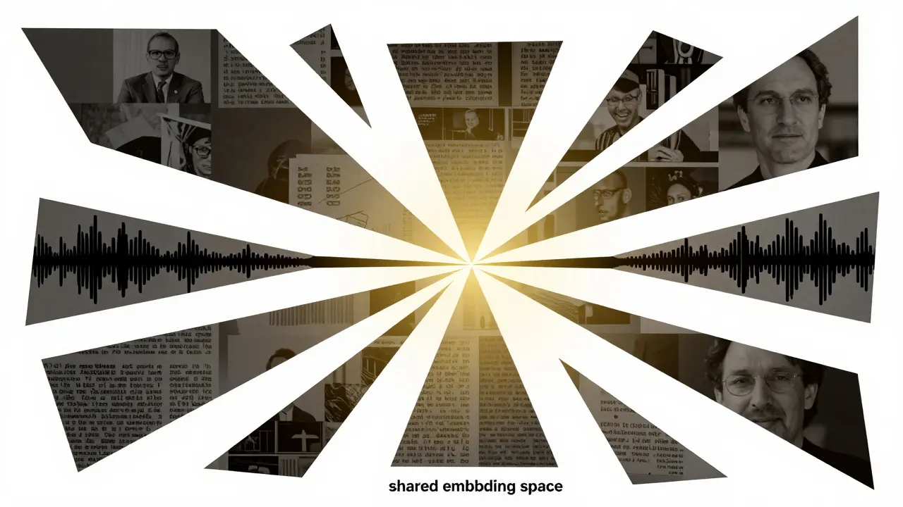 Geometric Cubist representation of data modalities converging in an embedding space