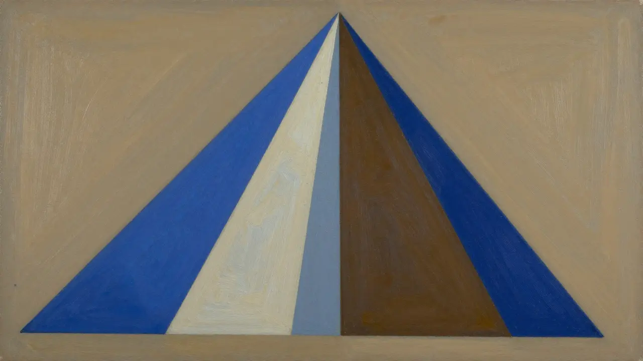 Interlocking colored planes merging into a unified stable structure.