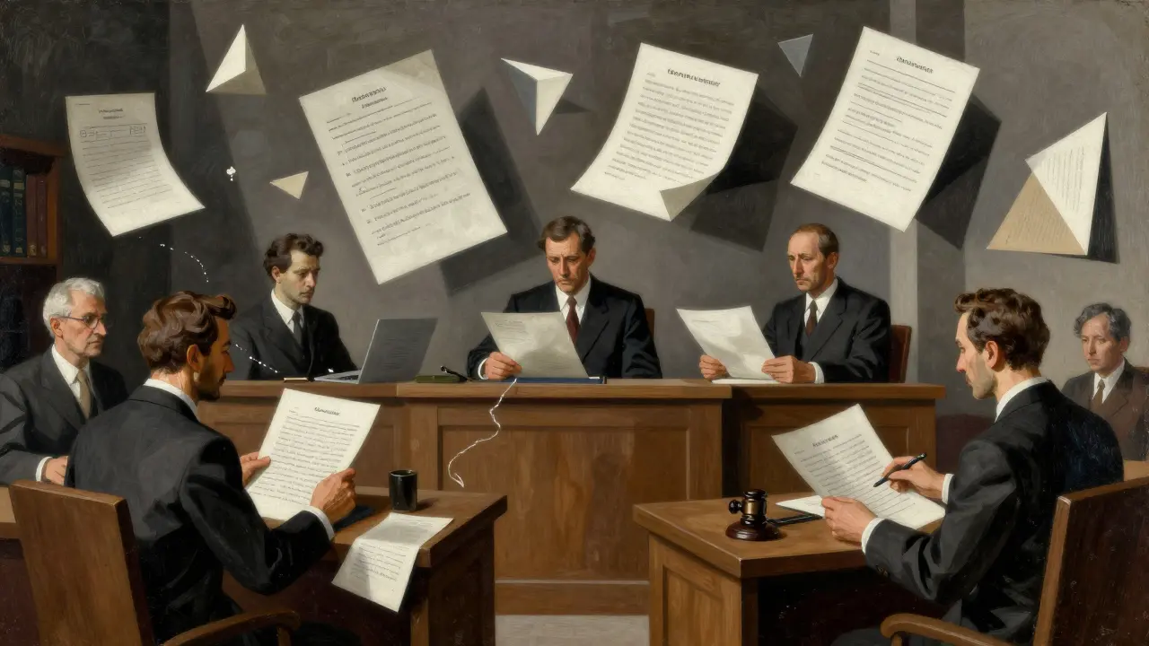 Cubist depiction of legal e-discovery and AI compliance scrutiny