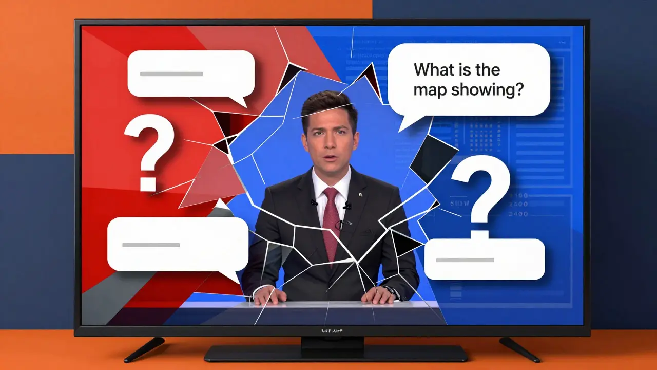 Cubist depiction of interactive video with geometric speech bubbles