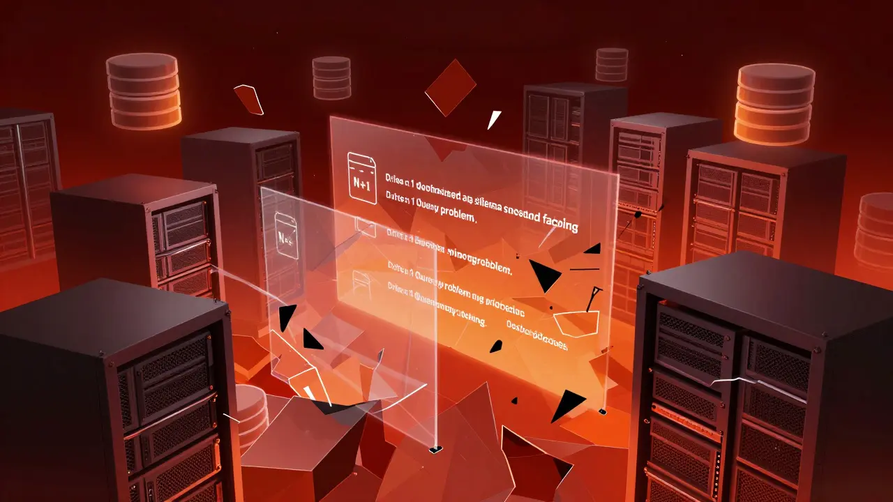Cubist depiction of shattering servers and databases under heavy load