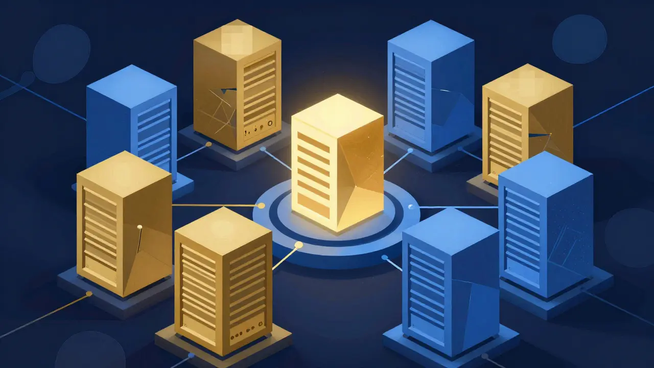 Cubist depiction of server container scaling