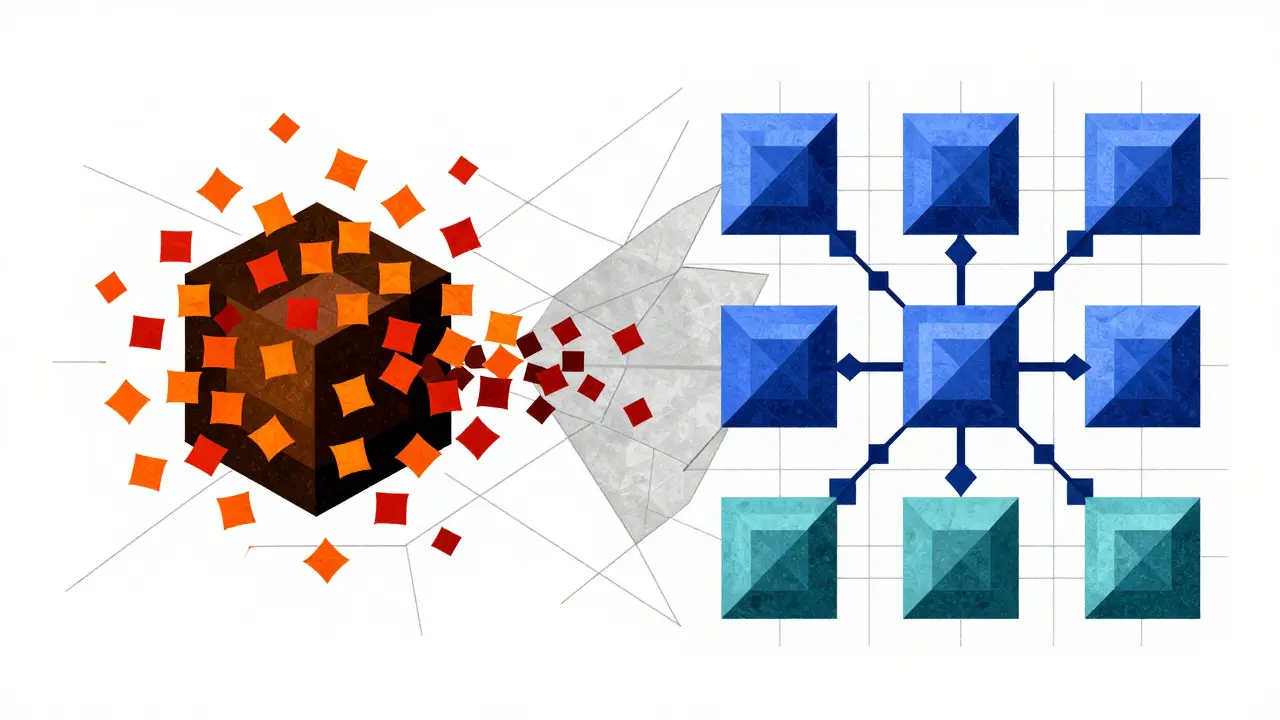 Cubist depiction of unbalanced vs balanced token routing in neural networks.