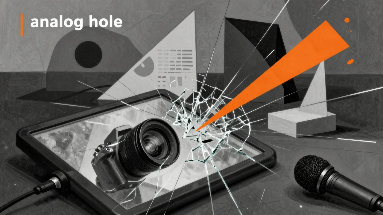 Shattered screen and abstract data streams in cubist style