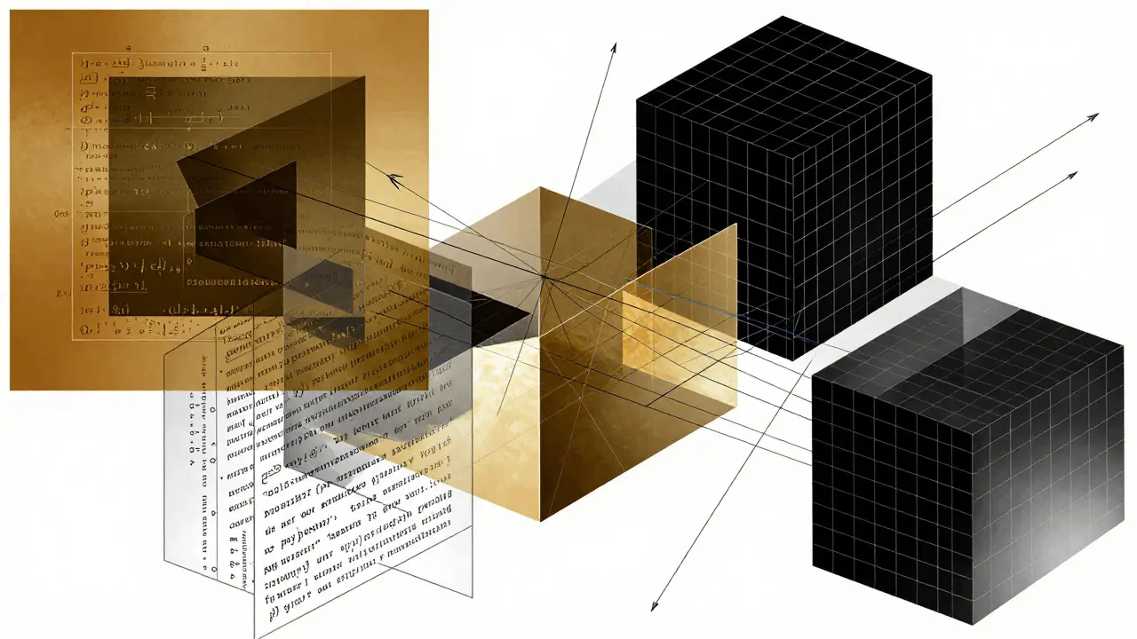 Cubist depiction of code verification with geometric structures