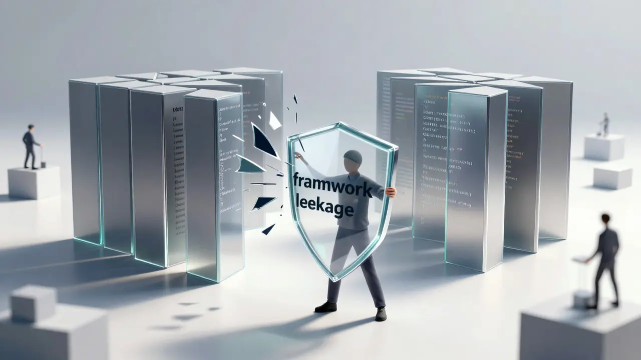 Cubist depiction of developer using boundary enforcement tools