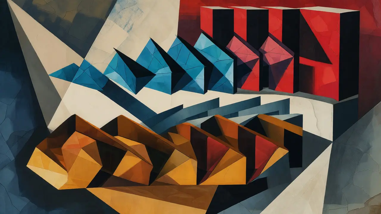 Abstract Cubist representation of the three sub-layers inside a transformer decoder block.