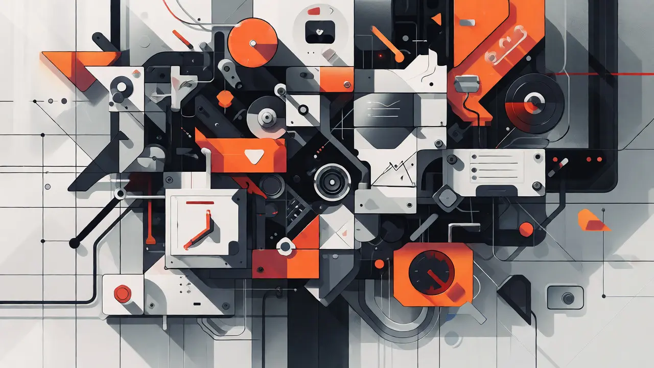 Cubist visualization of specialized AI plugins integrating into enterprise systems.