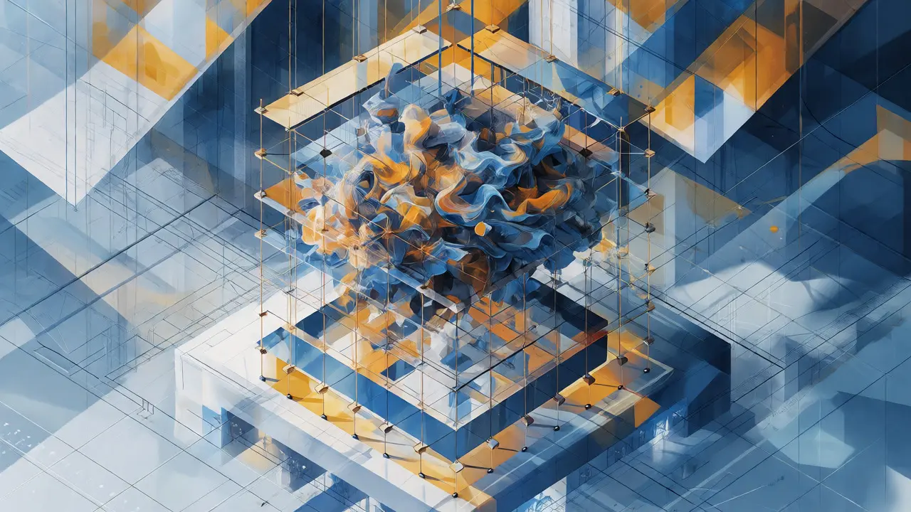 Geometric golden path templates constraining chaotic AI-generated code fragments.